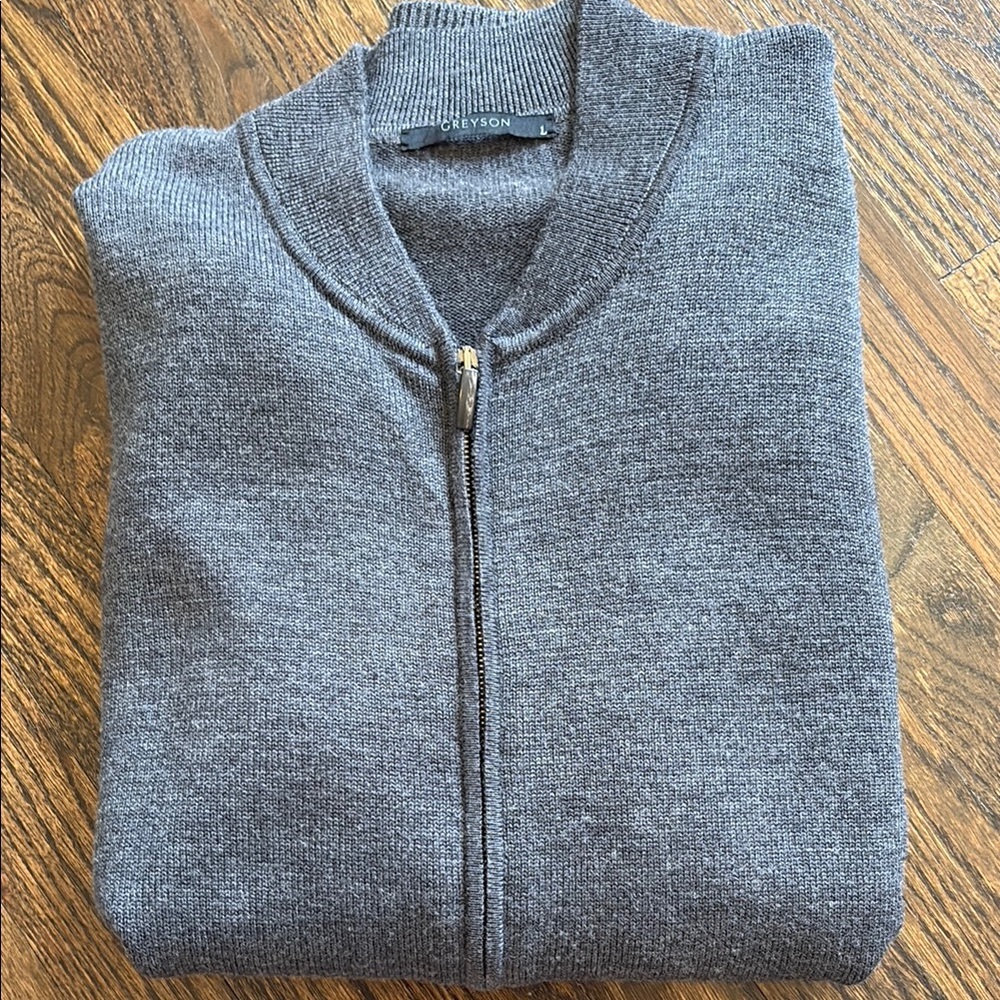 Greyson zip up 100% wool sweater